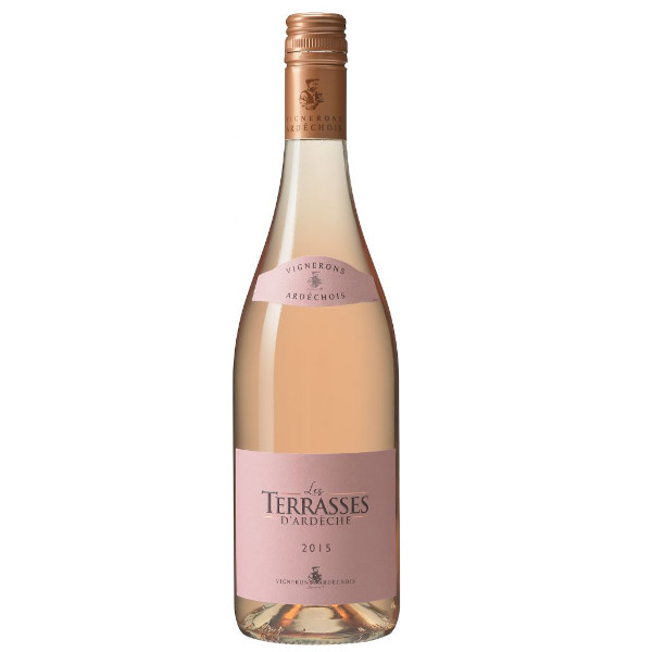 Les Terrasses rosé vin d’Ardèche disponible sur le wineshop d’Histoire de Boire